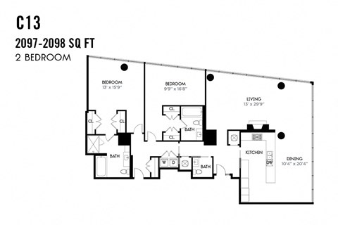 Two Bedroom C13 Apex The One